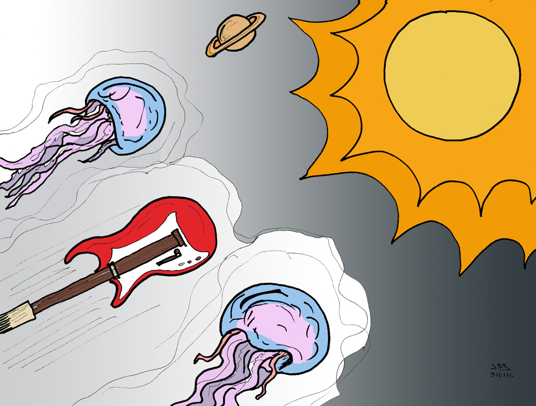 Medusa EP De Viaje por el Sol. Ilustración de Javier Blanco